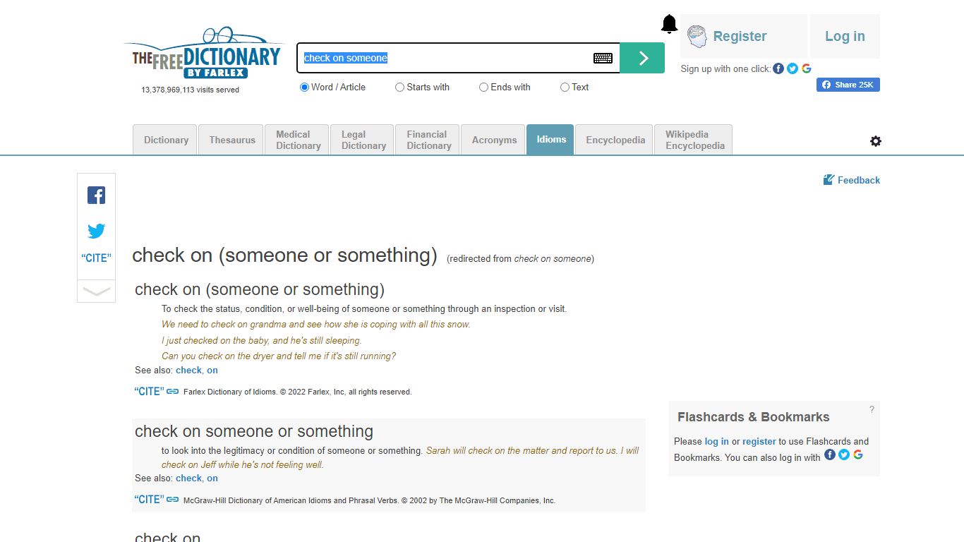 Check on someone - Idioms by The Free Dictionary